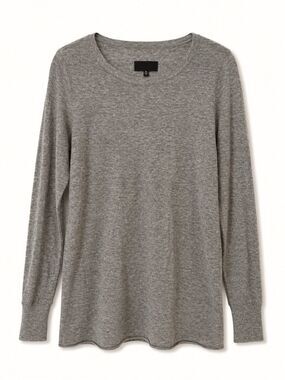 Nili Lotan Gray Alpaca Blend Knit Sweater | Size Large | Luxury Minimalist